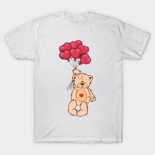 Valentine's Day - Bear with Hearts T-Shirt